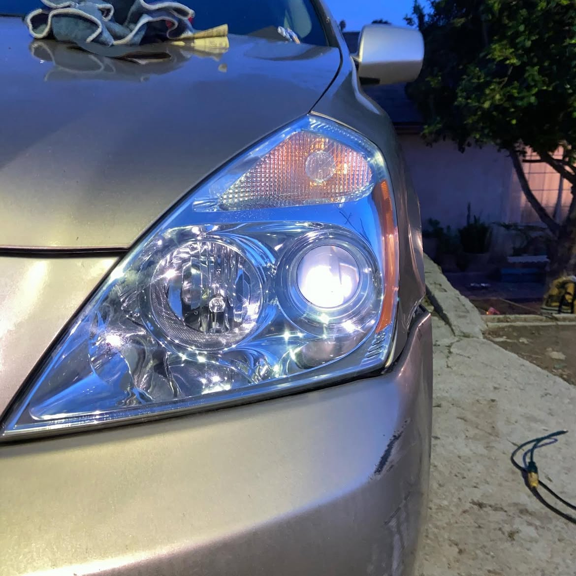 Crystal clear headlight after restoration